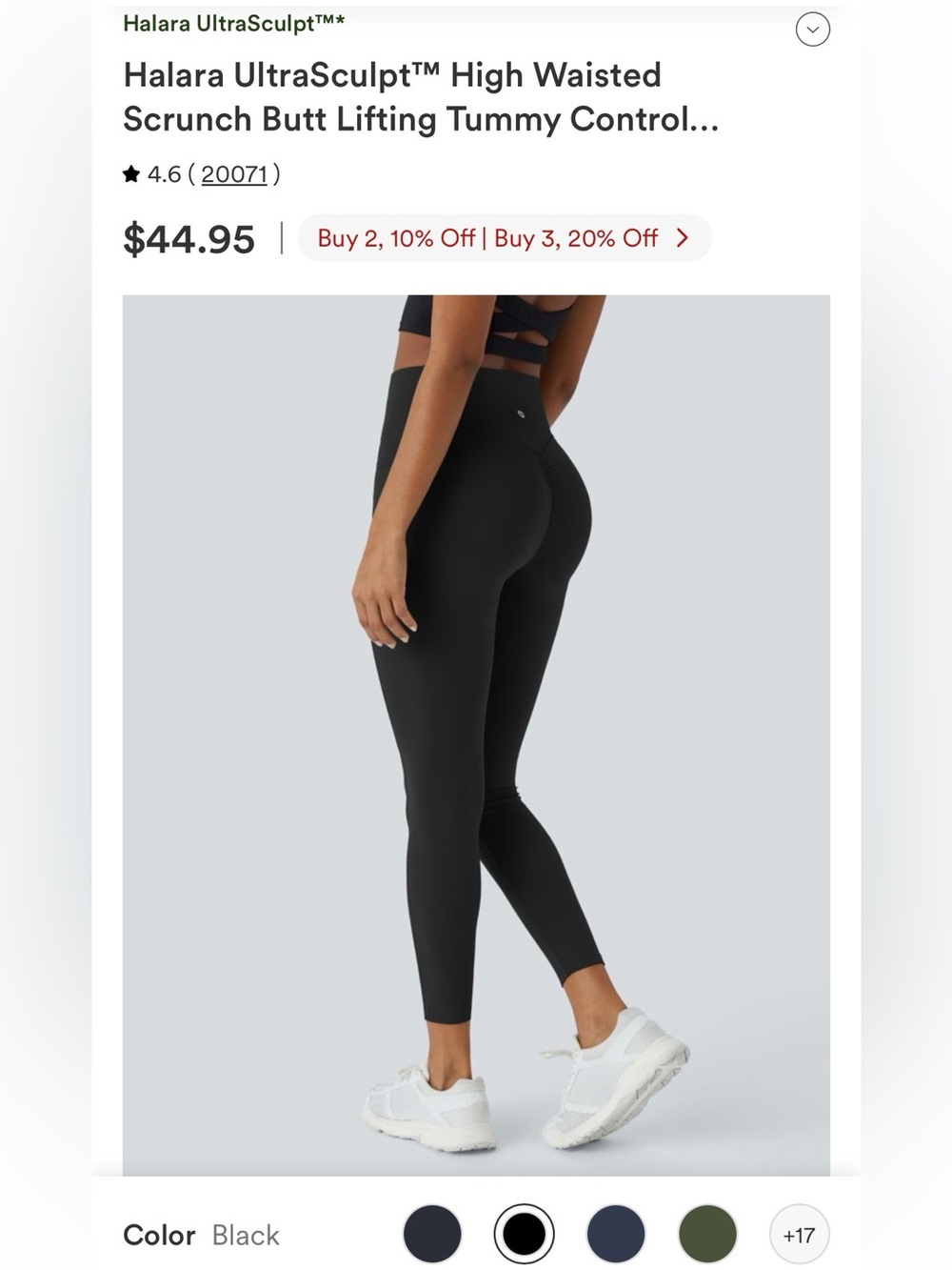 HALARA Black UltraSculpt High-Waisted Leggings